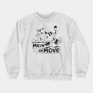 Cute Cat Rollerblading Summer Gift Crewneck Sweatshirt